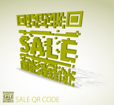 Yeşil 3d qr code iskonto öğe için