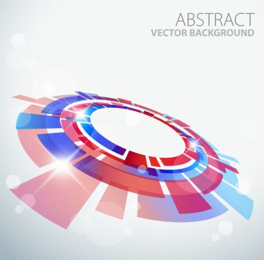 Abstract background with 3D red and blue object