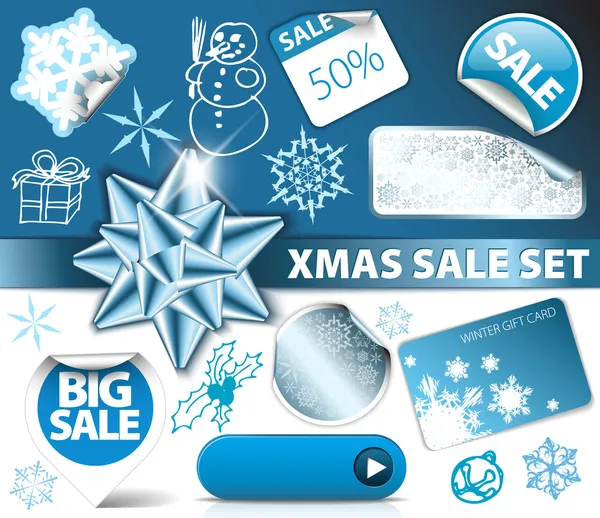 Set of Christmas discount elements — Stock Vector