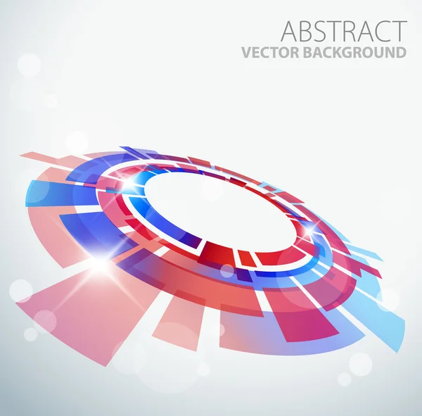 Abstrakter Hintergrund mit rotem und blauem 3D-Objekt — Stockvektor