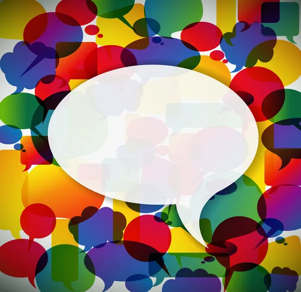 Konuşma baloncuklarından yapılmış renkli arkaplan — Stok Vektör