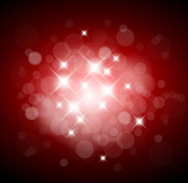 Fond rouge avec lumières blanches — Image vectorielle