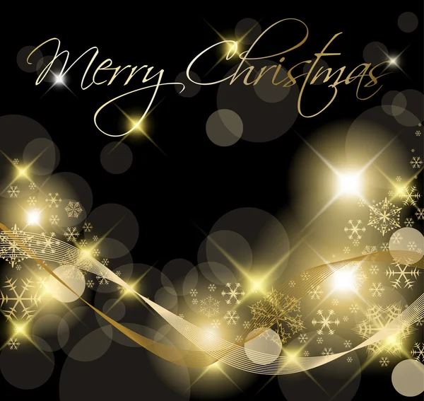 黑色和金色圣诞背景 — 图库矢量图片