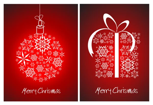 抽象のクリスマス カード - 球、ギフト ボックス — ストックベクタ