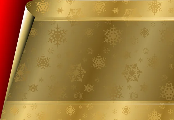 Tarjeta de Navidad con patrón de papel dorado — Vector de stock