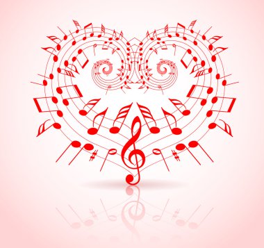 Valentines day music theme clipart