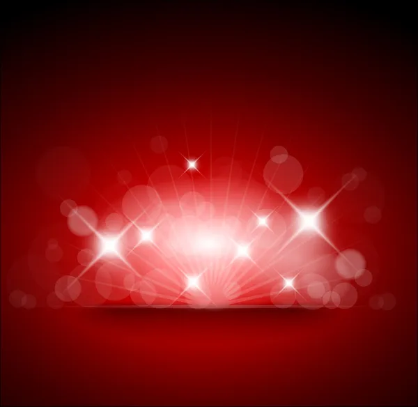Fond rouge avec lumières blanches — Image vectorielle