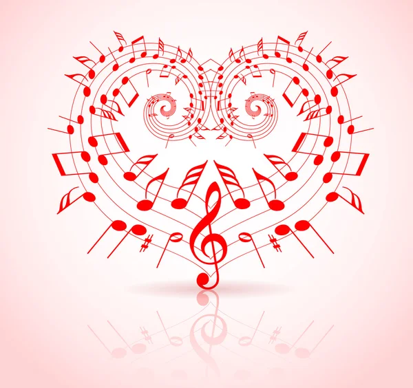 Alla hjärtans dag musiktema — Stock vektor