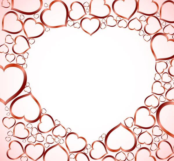 Sevgililer arka plan kırmızı kalpler ile — Stok Vektör