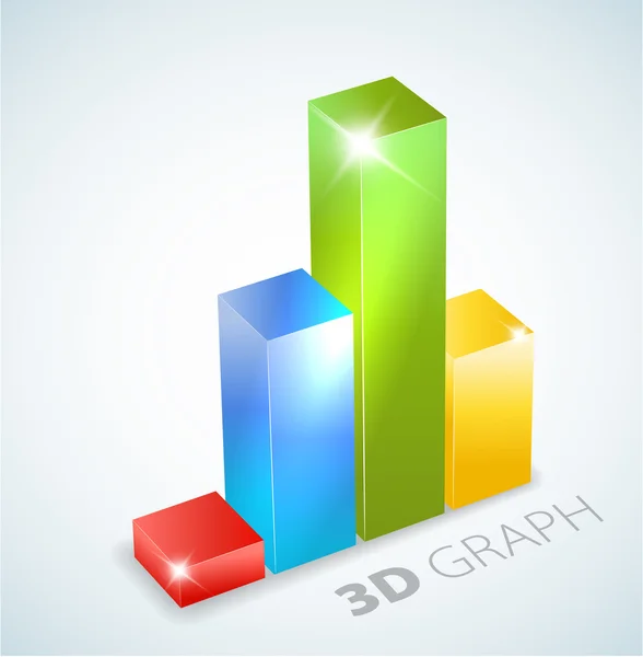 Colorful 3D bar graph — Stock Vector