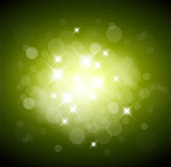 Πράσινο φόντο με λευκά φώτα — Διανυσματικό Αρχείο