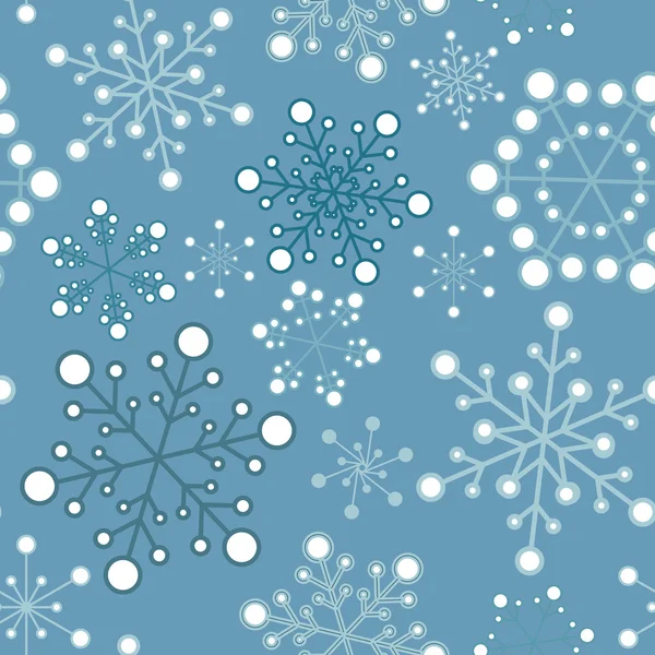 Kerstmis naadloos patroon met sneeuwvlokken — Stockvector