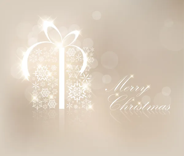 Weihnachtskarte mit Geschenkschachtel — Stockvektor