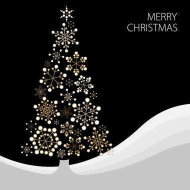 Christmas tree made from snowflakes clipart