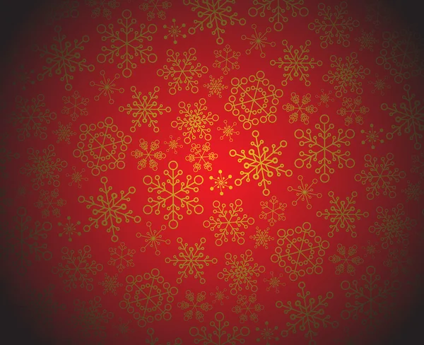 Röda och gyllene jul mönster — Stock vektor