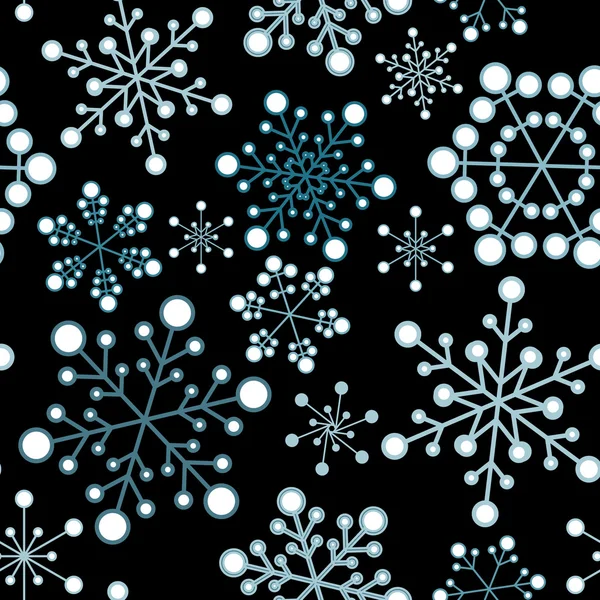 Zwarte Kerstmis naadloze patroon — Stockvector