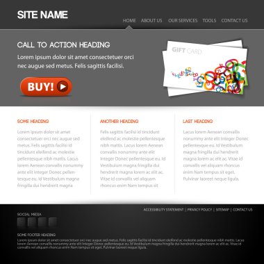 Modern website template clipart