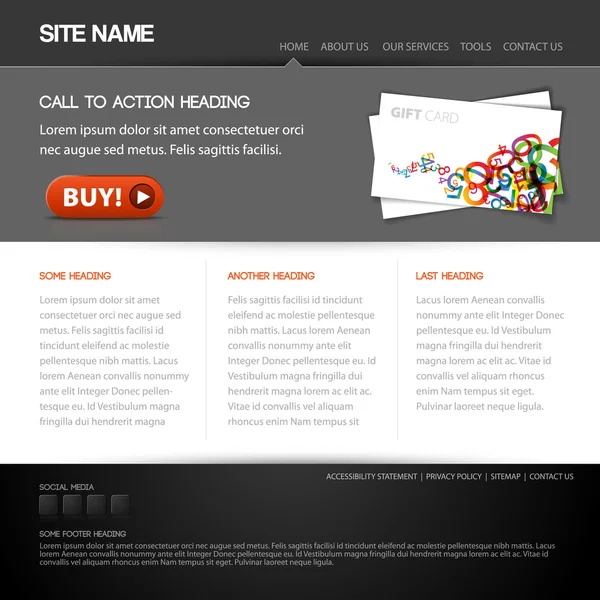 Modello di sito web moderno — Vettoriale Stock
