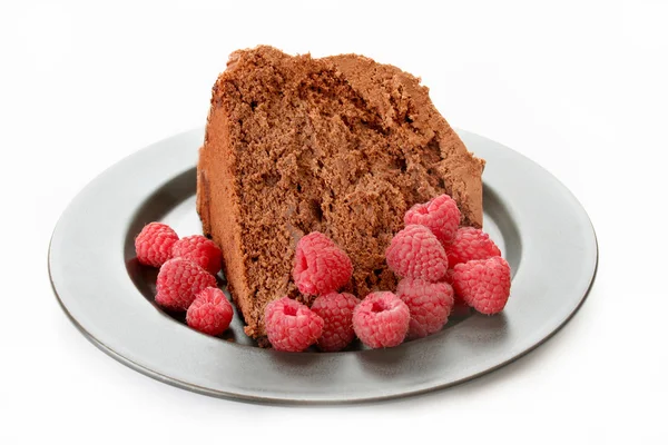 Chocolade cake en frambozen — Stockfoto