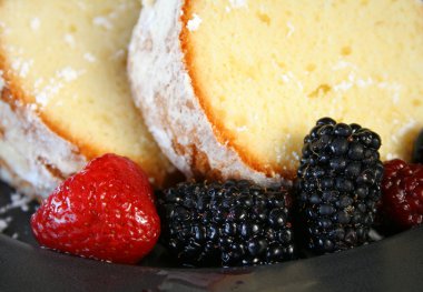 Pound Cake and Fruit clipart