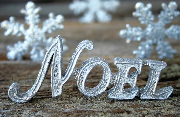 Noel et flocons de neige — Photo