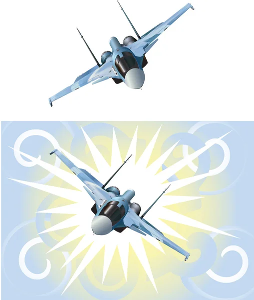 Flanker fighter bomber aircraft — Stock Vector