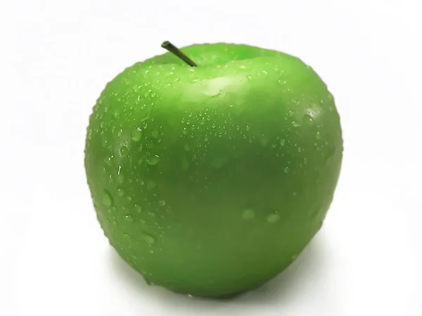 Mokre zielone Jabłuszko — Zdjęcie stockowe