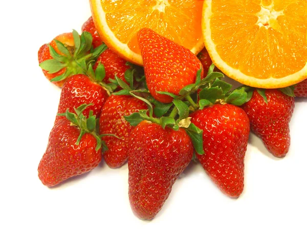 Erdbeeren und Orangen — Stockfoto