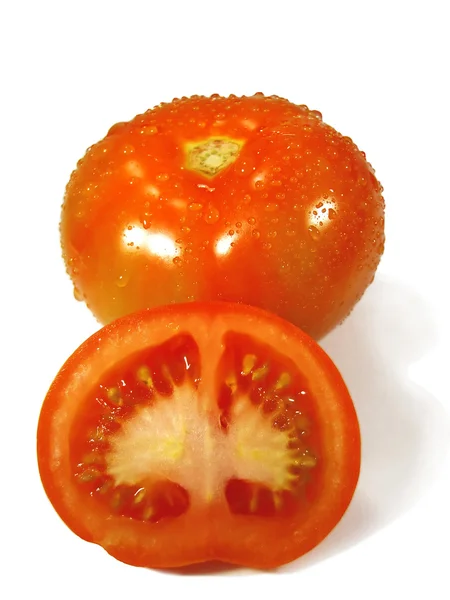 在白色 tomatoe — 图库照片