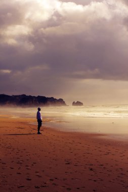 Man on beach clipart