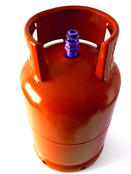Butelka pomarańczowy gazu — Zdjęcie stockowe