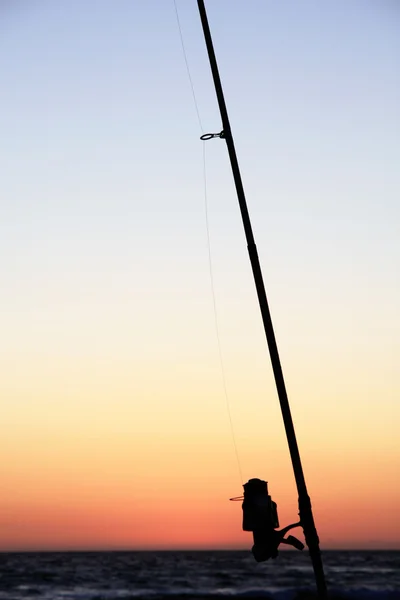Silhouette de canne à pêche — Photo