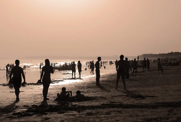 stock image Beach silhouettes