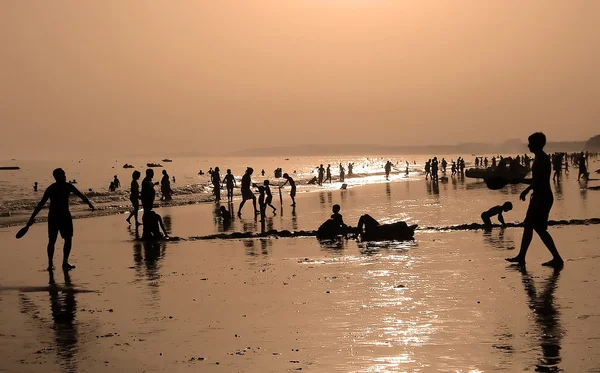 stock image Beach silhouettes