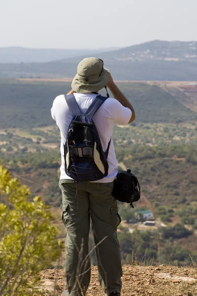 stock image Explorer with binoculars