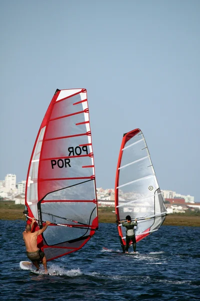 Two windsurfers — Stockfoto