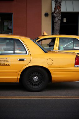 Cabs in the city clipart