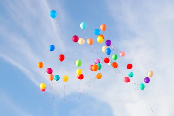 stock image Colored balloons on sky