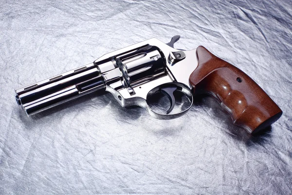 Revolver della polizia d'argento — Foto Stock