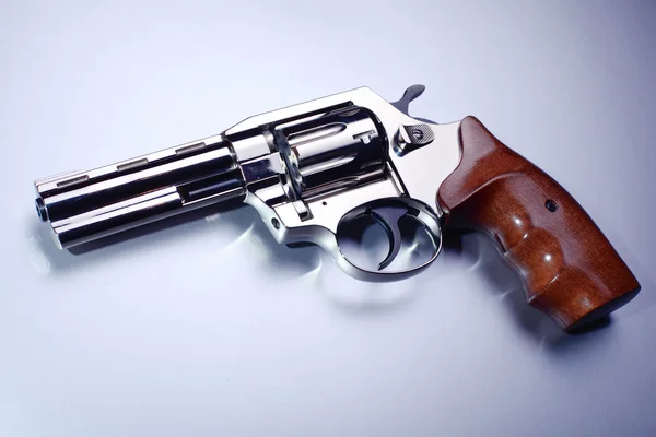 Revolver della polizia d'argento — Foto Stock