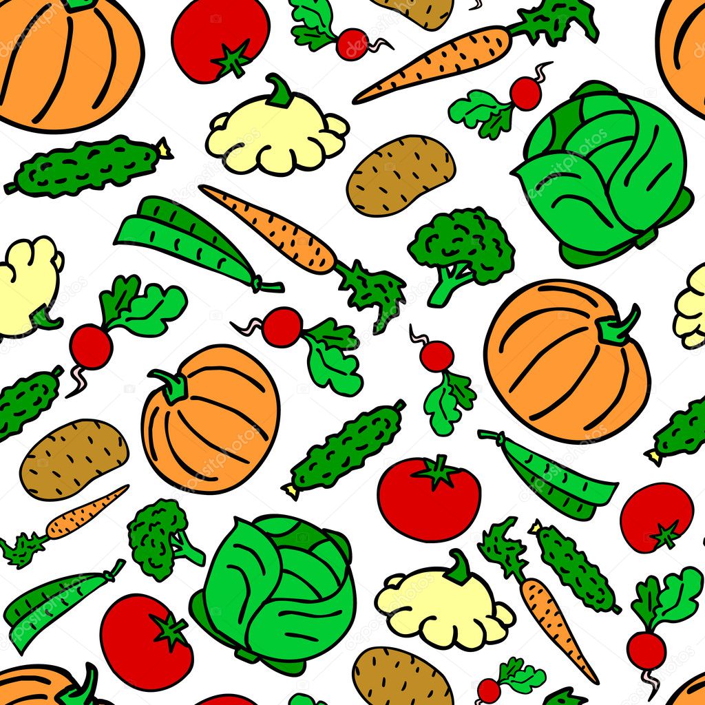 Vegetable pattern — Stock Vector © konstantintin1 #5208827