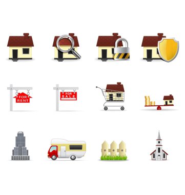 Real estate icons 1 clipart