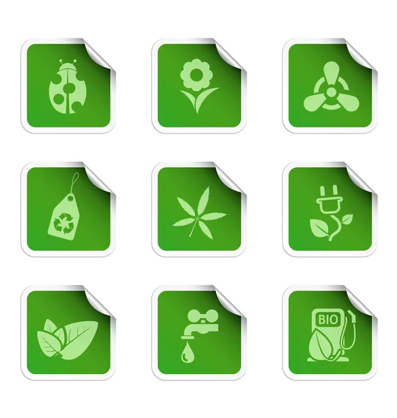 Ecologie stickers — Stockvector