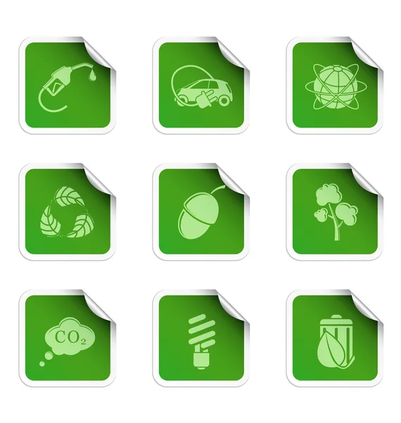 Ecologie stickers 3 — Stockvector