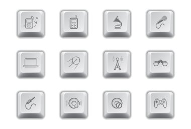 Media icons | Key style 2 clipart