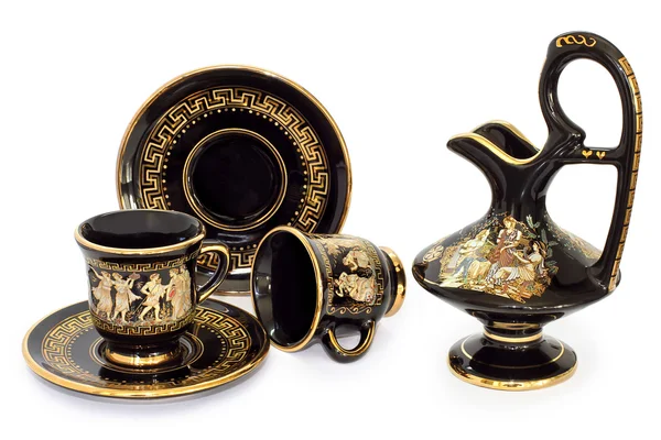 装飾的な陶磁器のコーヒー セット ロイヤリティフリーのストック画像
