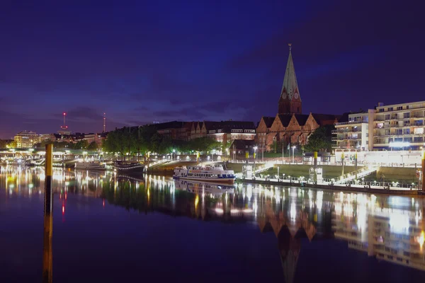Bremen bei Nacht Stockbild
