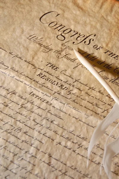 stock image Feather with the declaration