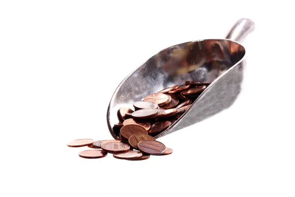 Shovel of panamanian cents — Stock Photo, Image