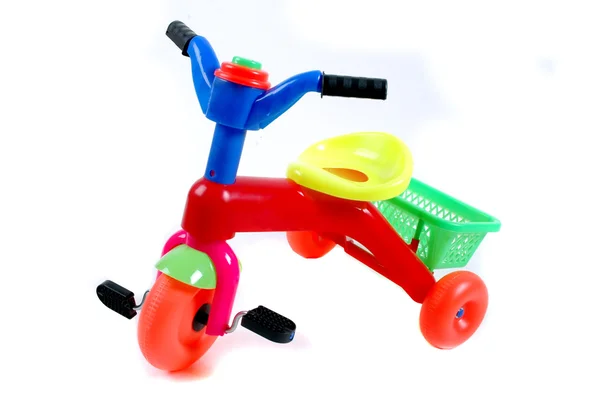 Fahrrad Plastikspielzeug für Kinder Stockbild